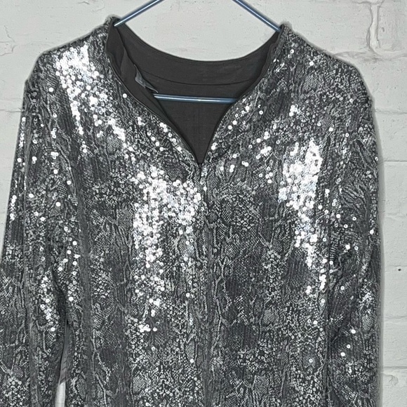 Chico’s Snakeskin/Sequin Top 2 (L) - Picture 4 of 5